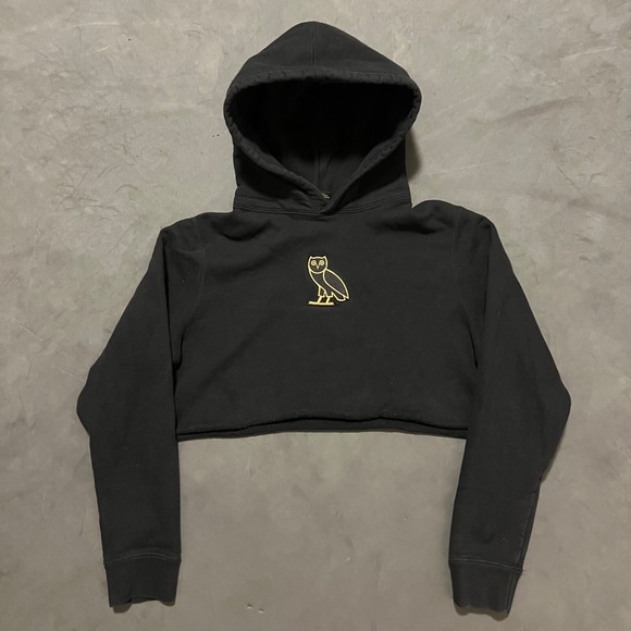 OVO Tops - OVO Octobers‎ Very Own Drake Black Mini Owl Hoodie Cropped Size Small